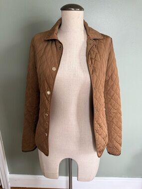 Massimo Dutti Quilted Tan/Brown Quilted Jacket